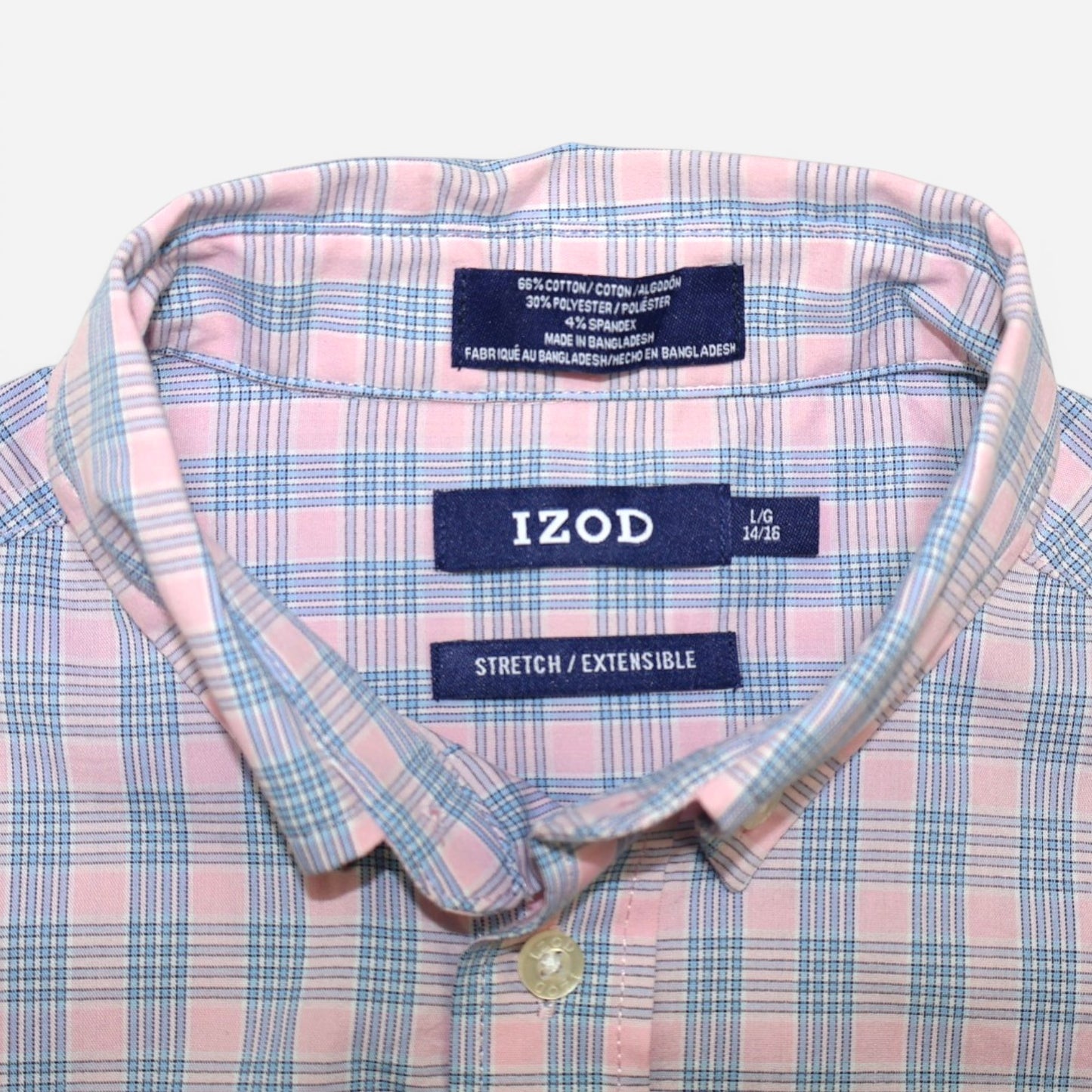 CAMISA DE CUADROS MANGA LARCA PARA ADOLESCENTES | IZOD | TALLA L (14/16)