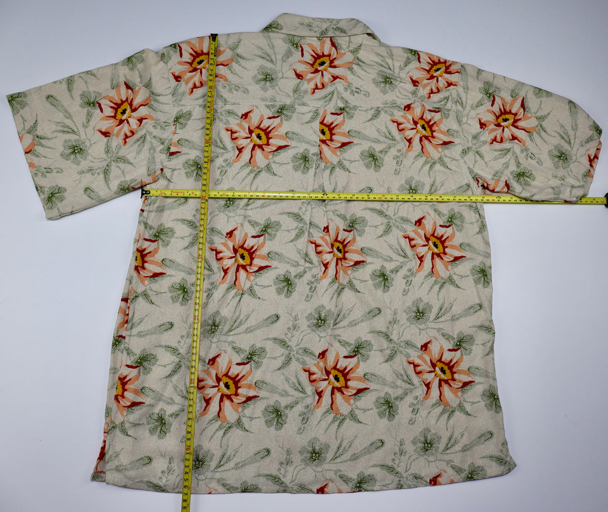 NEW | CAMISA DE SEDA PARA HOMBRE CON ESTAMPADO FLORAL | BRUNO | TALLA XL