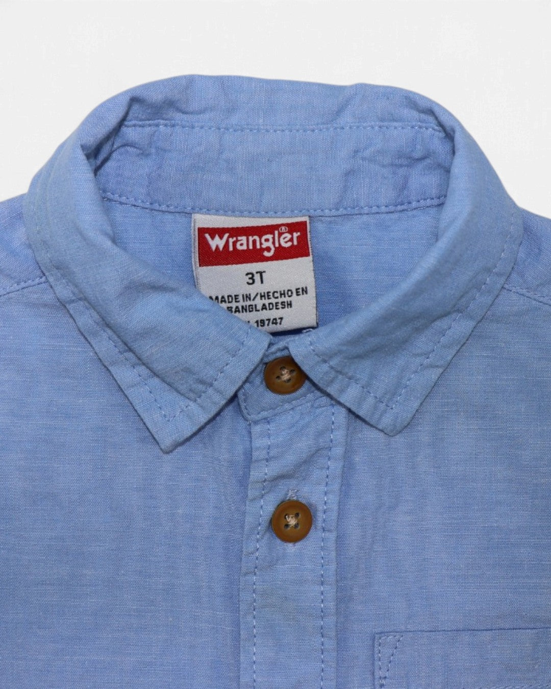 Camisa azul claro de mangas cortas para niño Wrangler talla 3T, foto 5