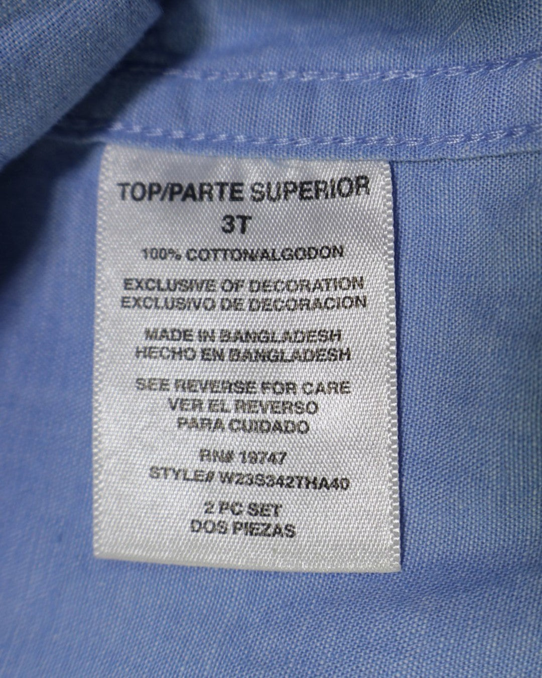 Camisa azul claro de mangas cortas para niño Wrangler talla 3T, foto 6