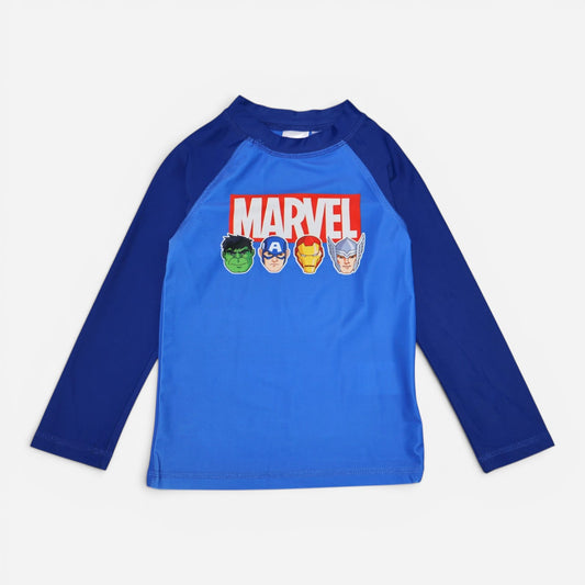 CAMISETA DE BAÑO MANGA LARGA PARA NIÑO | MARVEL | TALLA XS (4/5)