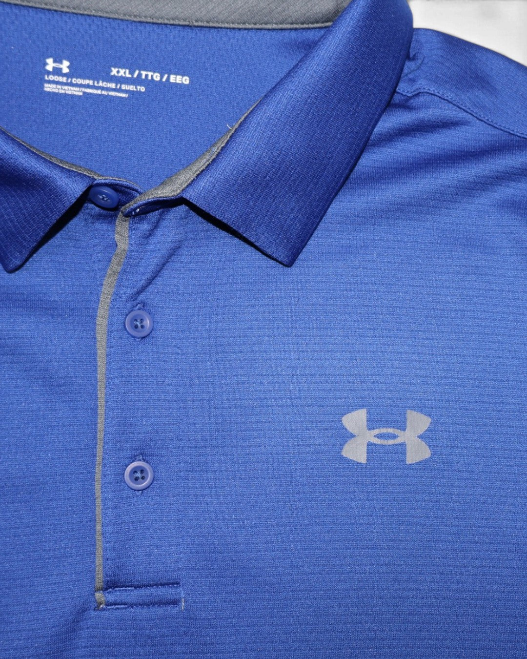 POLO AZUL DEPORTIVO PARA HOMBRE | UNDER ARMOUR | TALLA XXL
