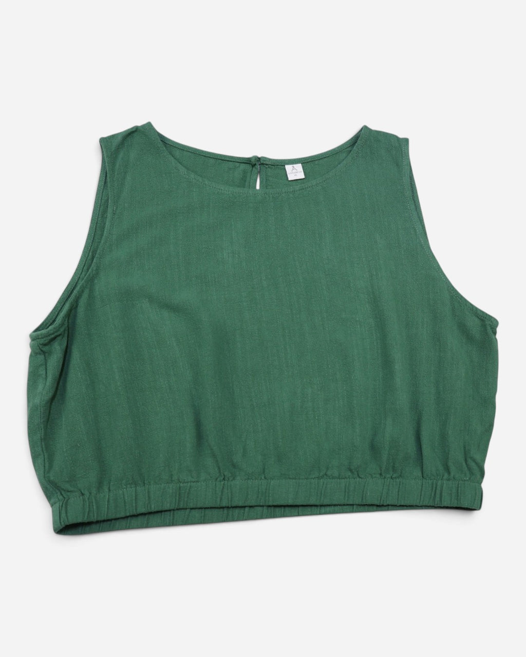 Blusa verde sin mangas para mujer talla XL con terminación elástica.