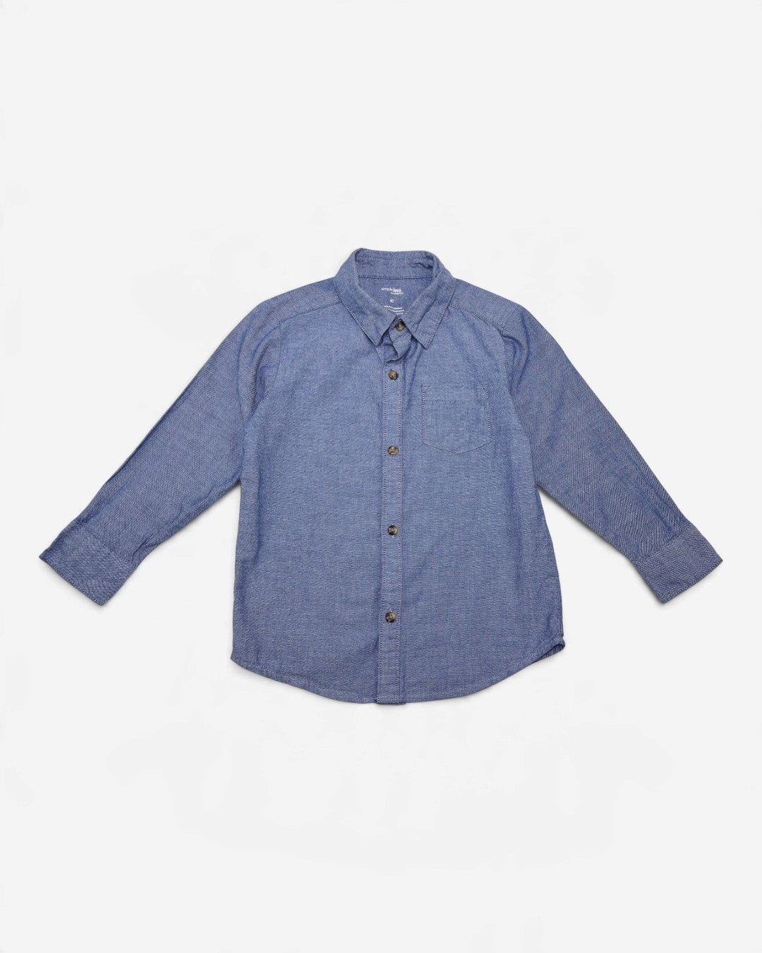 Camisa azul de mangas largas para niño Simple Joys by Carter's talla 4T, foto 3
