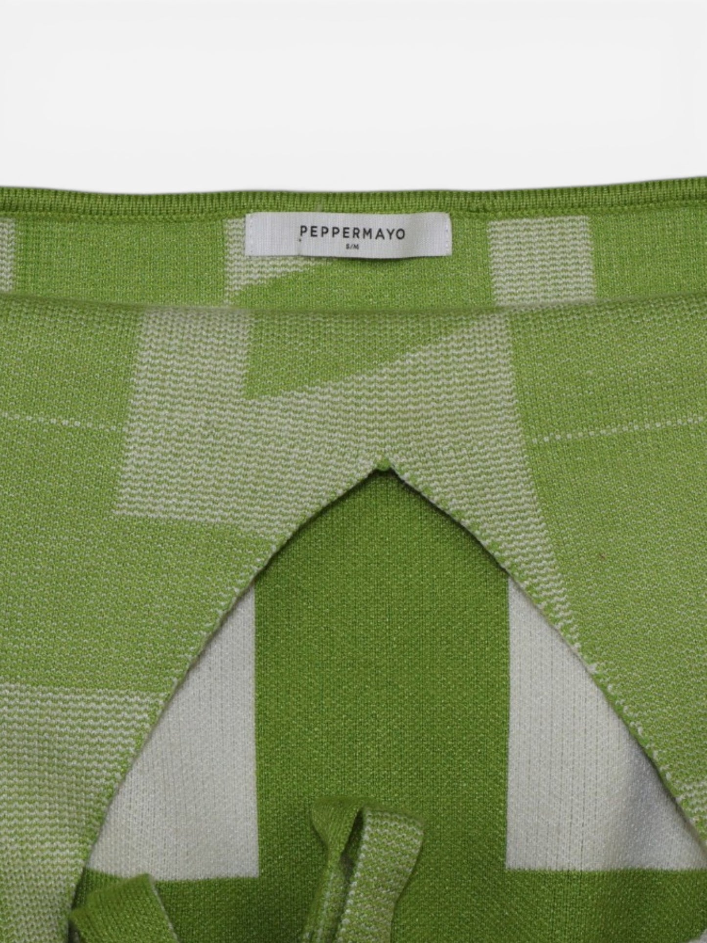 VESTIDO HALTER VERDE Y CREMA | PEPPERMAYO | TALLA S/M