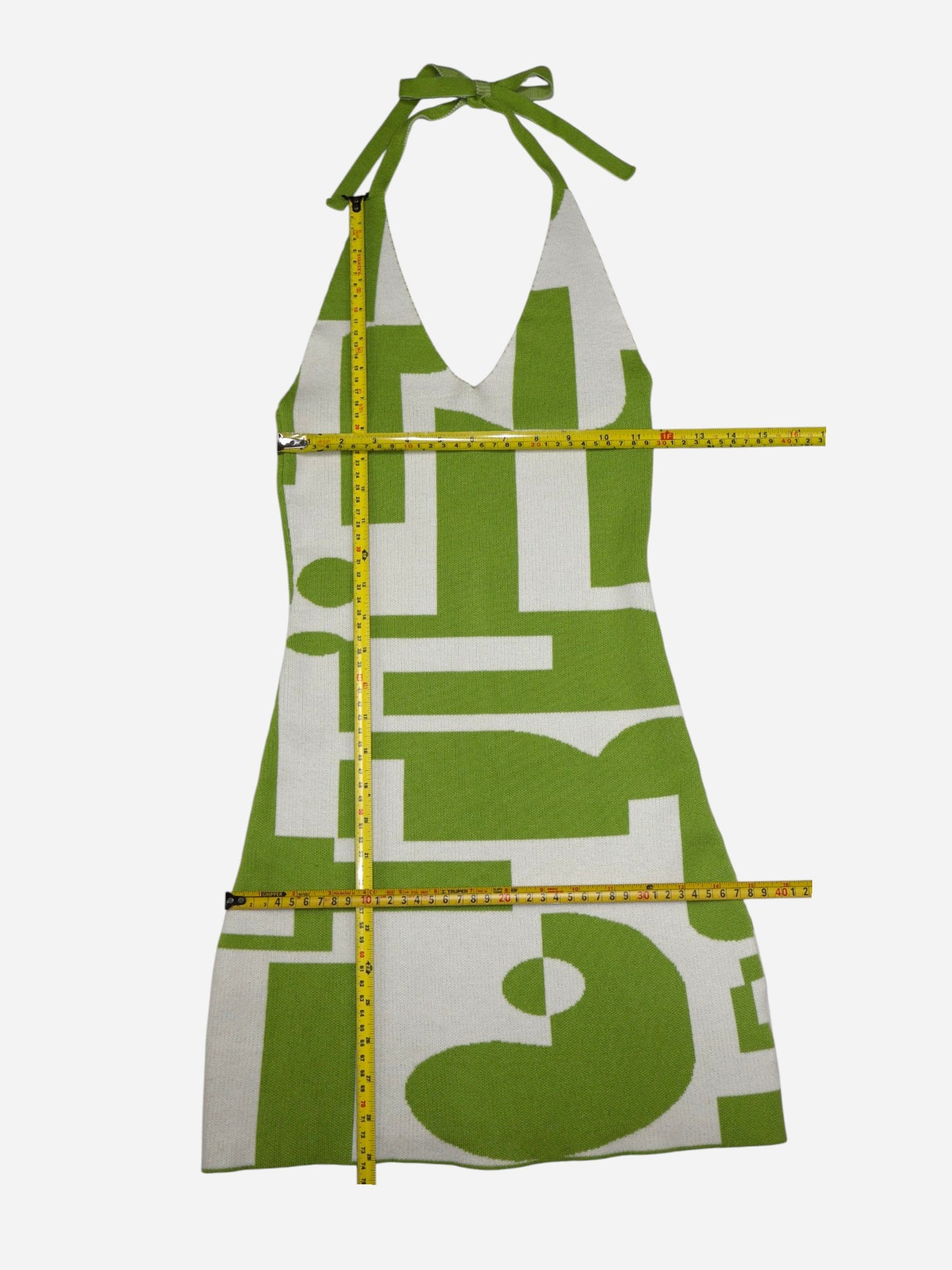 VESTIDO HALTER VERDE Y CREMA | PEPPERMAYO | TALLA S/M