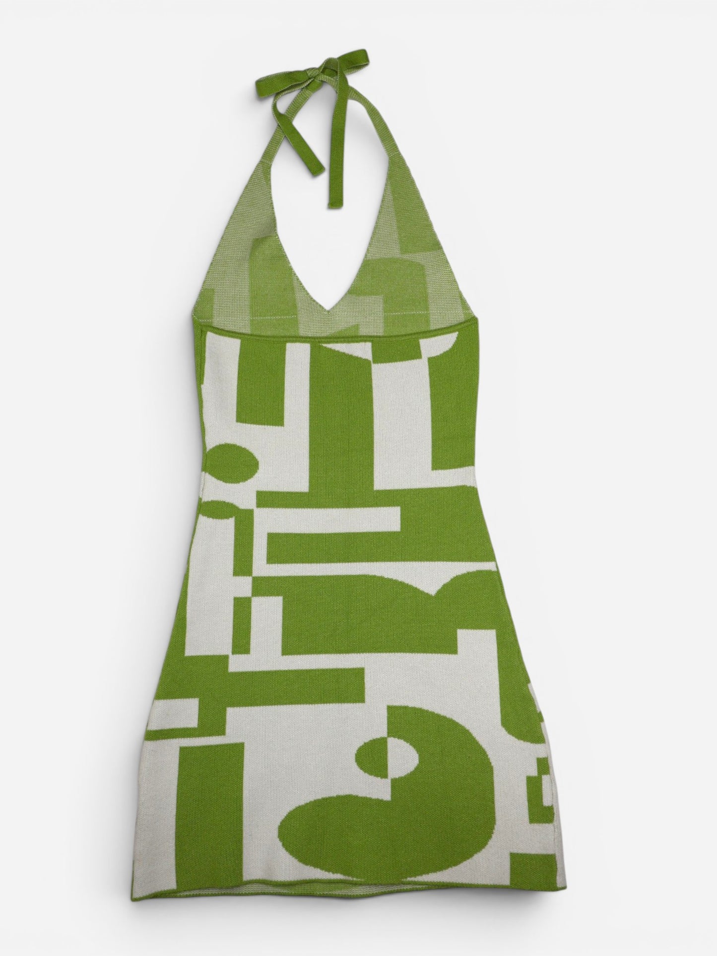 VESTIDO HALTER VERDE Y CREMA | PEPPERMAYO | TALLA S/M