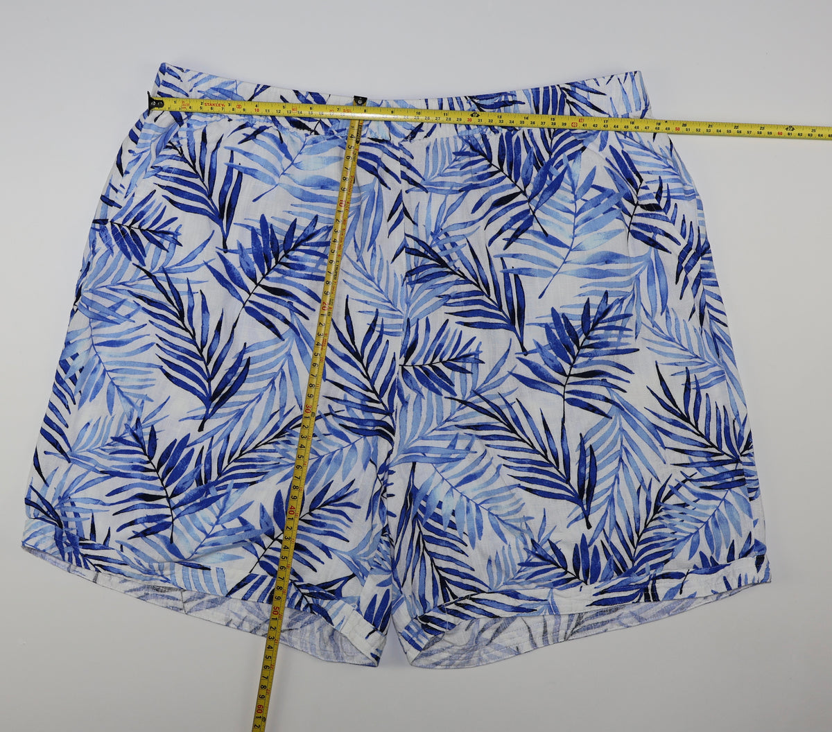 SHORTS DE MEZCLA DE LINO CON ESTAMPADO TROPICAL | KIM ROGERS | TALLA XL