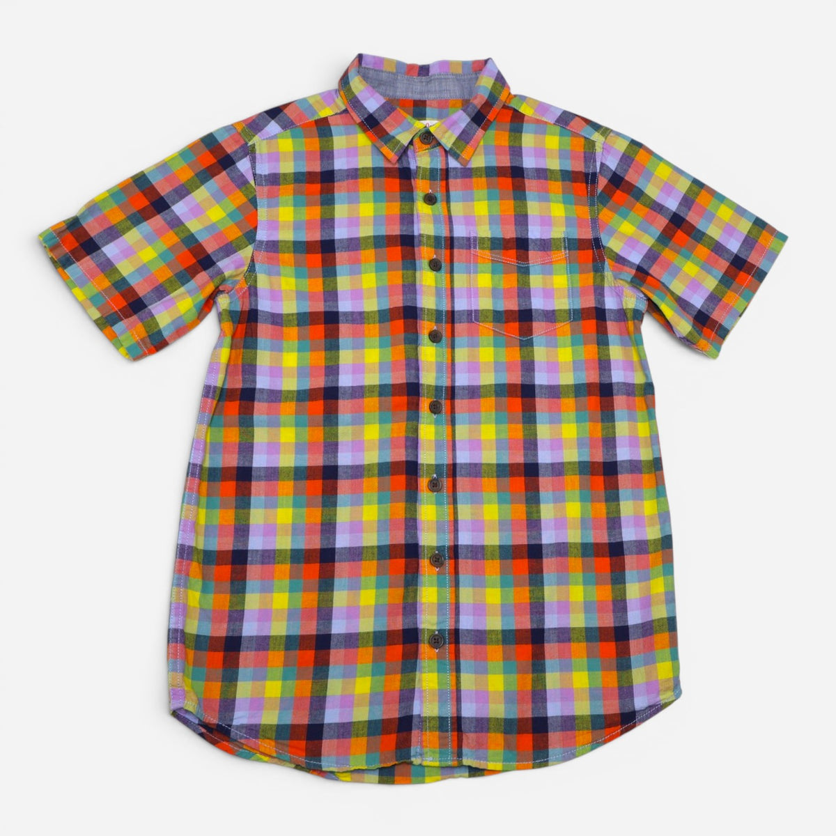 CAMISA DE CUADROS MANGAS CORTAS PARA NIÑOS | CAT & JACK | TALLA L (12/14)