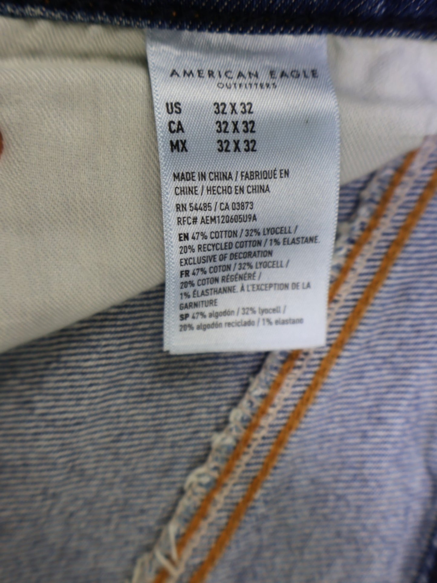 PANTALÓN JEAN AZUL RECTO EASYFLEX | AMERICAN EAGLE | TALLA 32X32