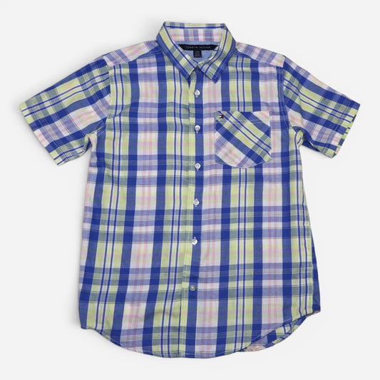 CAMISA DE CUADROS AZUL Y VERDE PARA ADOLESCENTES | TOMMY HILFIGER | TALLA L (16/18)