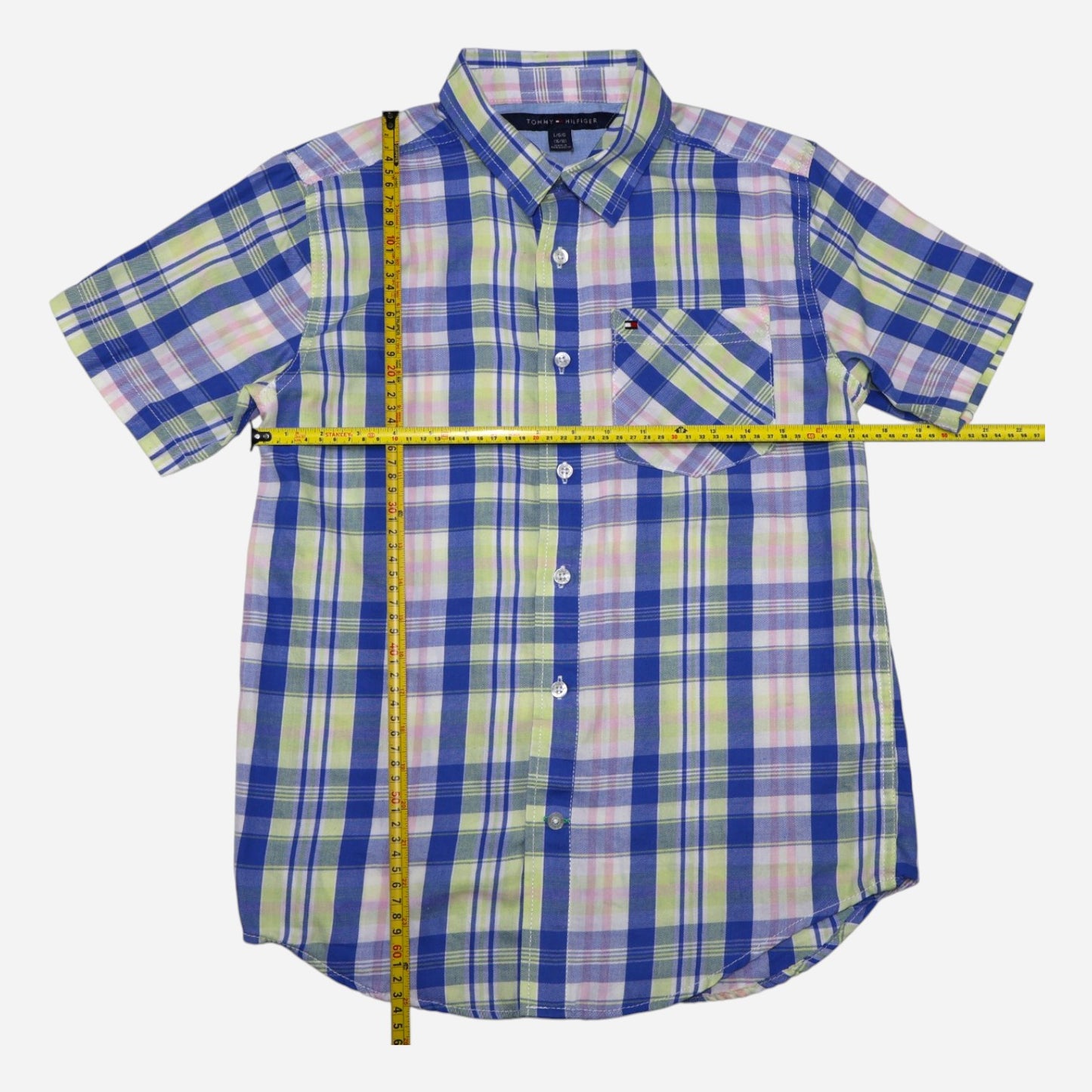 CAMISA DE CUADROS AZUL Y VERDE PARA ADOLESCENTES | TOMMY HILFIGER | TALLA L (16/18)
