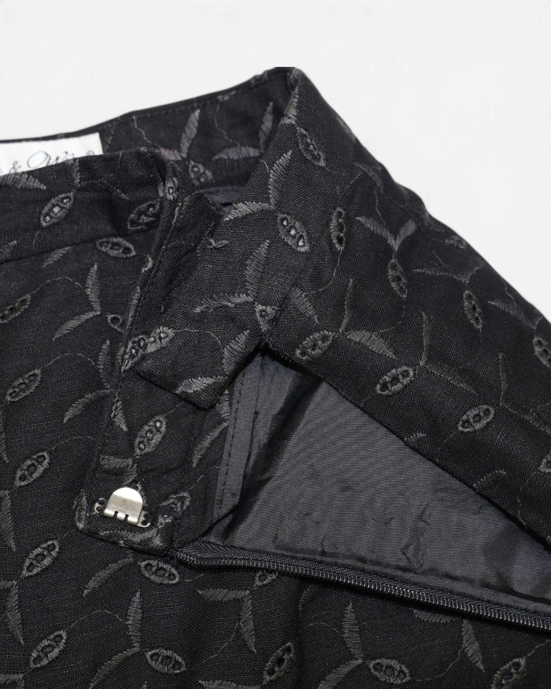 Pantalón negro bordado de lino para mujer Deane & White talla 10 (M), foto 8