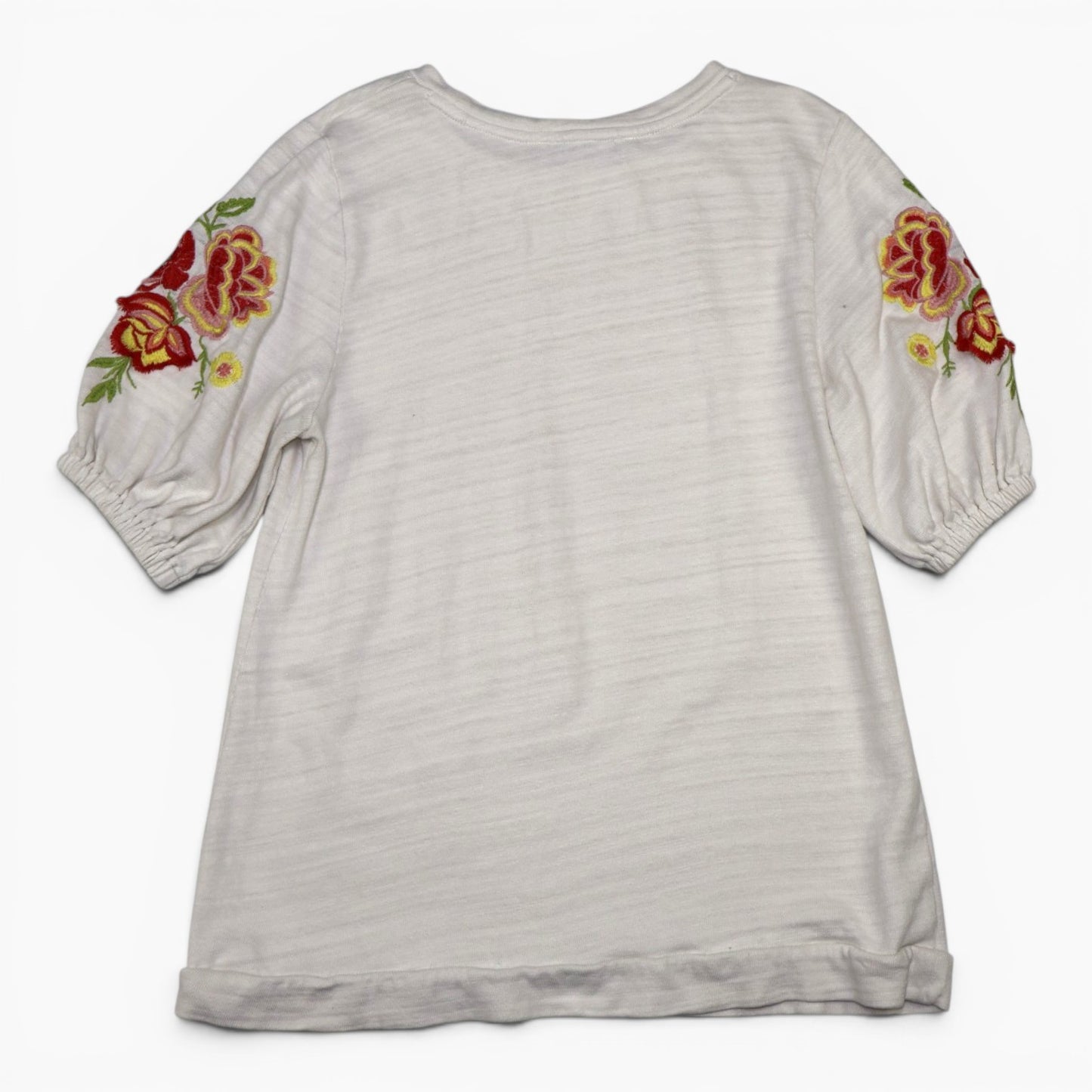 BLUSA CREMA CON BORDADO EN MANGAS | LOFT | TALLA XS