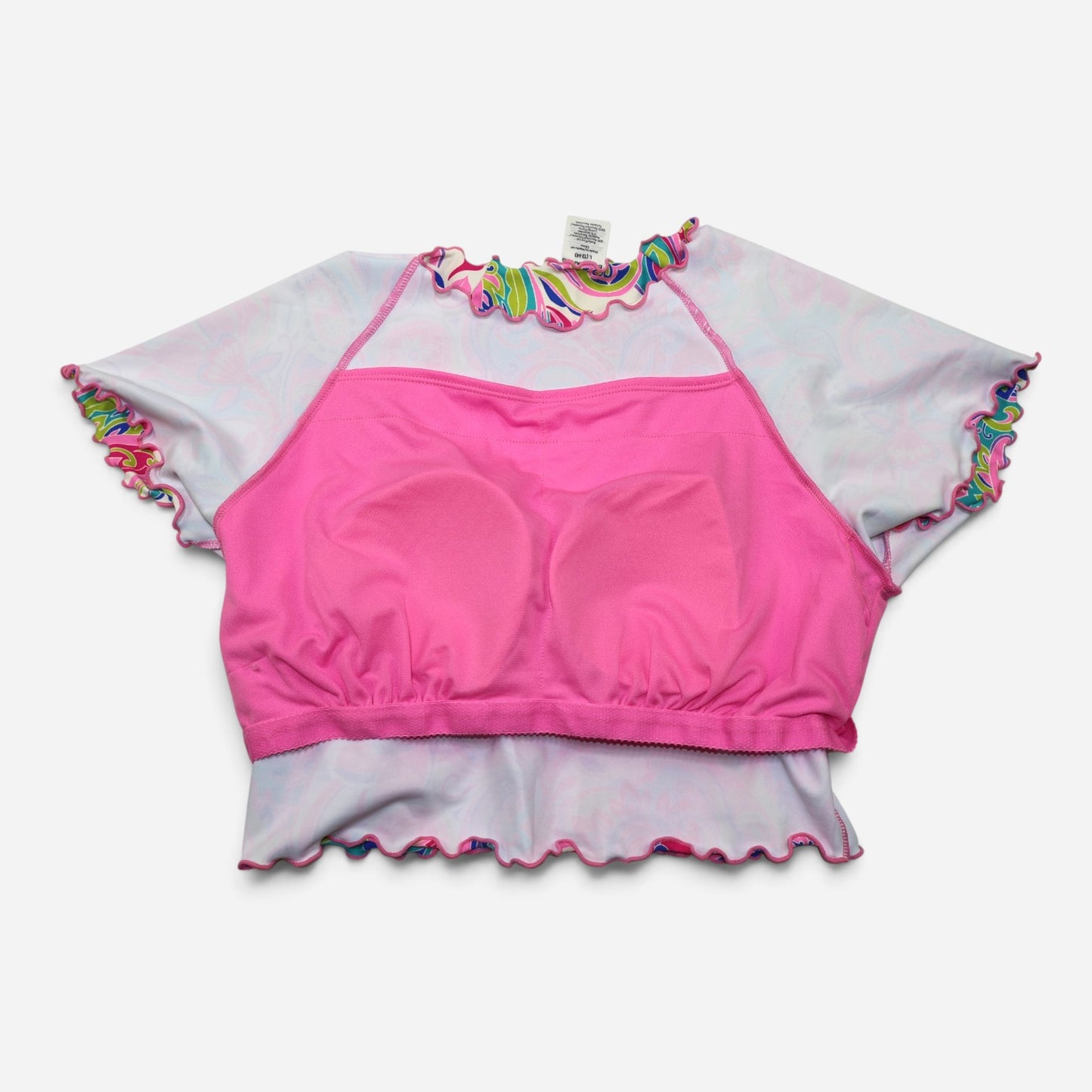 TOP DE TRAJE DE BAÑO MANGA CORTA PARA MUJER | NO BOUNDARIES | TALLA L (12-14)