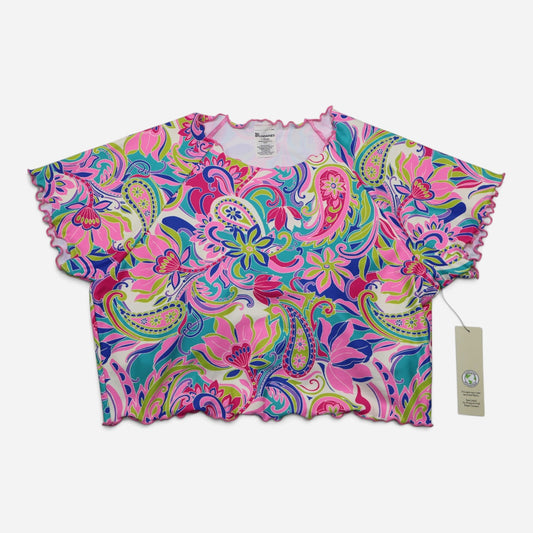 TOP DE TRAJE DE BAÑO MANGA CORTA PARA MUJER | NO BOUNDARIES | TALLA L (12-14)