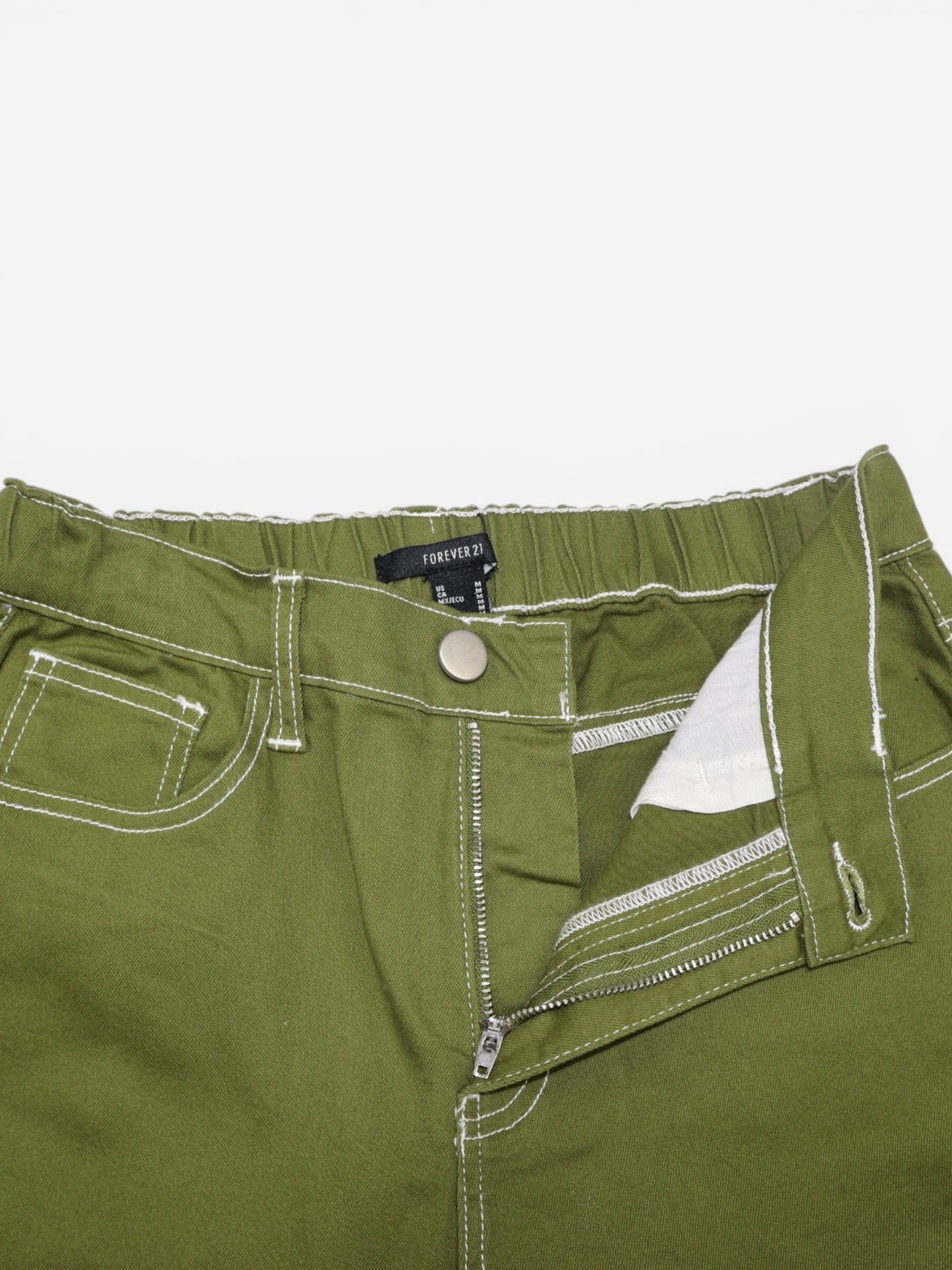 PANTALÓN CARGO VERDE MILITAR | FOREVER 21 | TALLA M