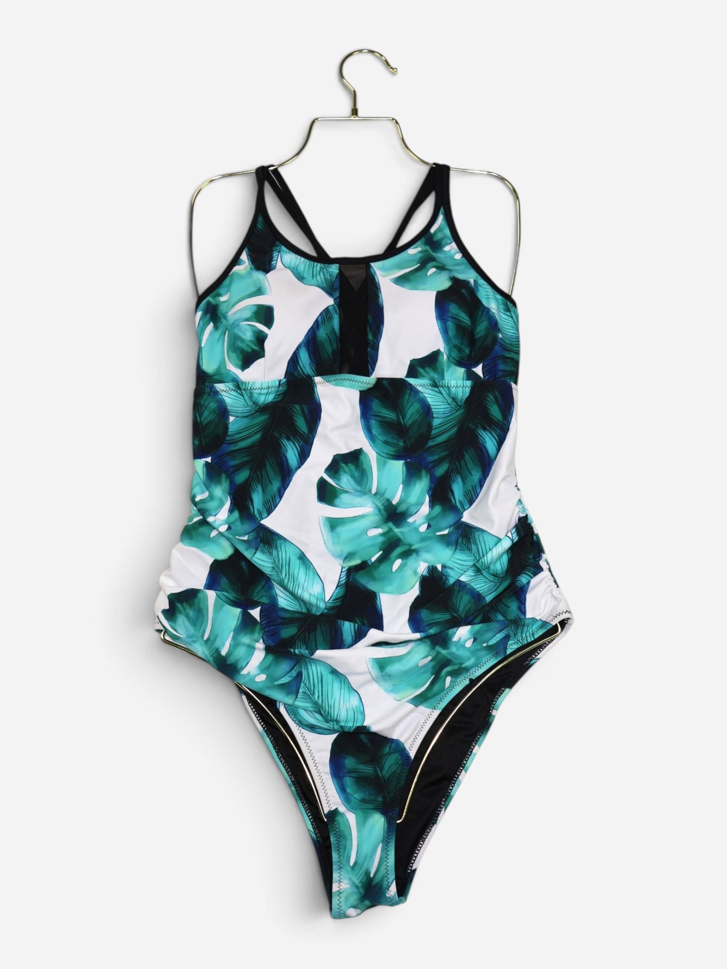 TRAJE DE BAÑO ENTERO CON ESTAMPADO DE HOJAS TROPICALES | CUPSHE | TALLA XXL