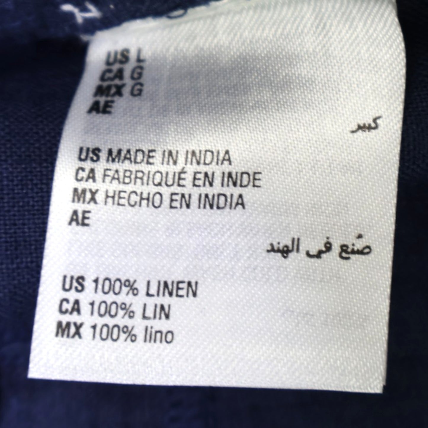 PANTALÓN CAPRI AZUL MARINO DE LINO CON CINTURA AJUSTABLE | CHARTER CLUB | TALLA L