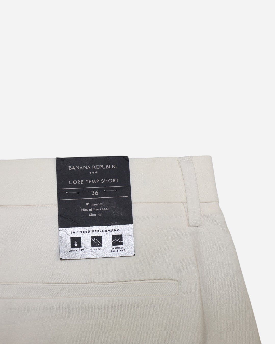Etiqueta Banana Republic Core Temp Short talla 36.