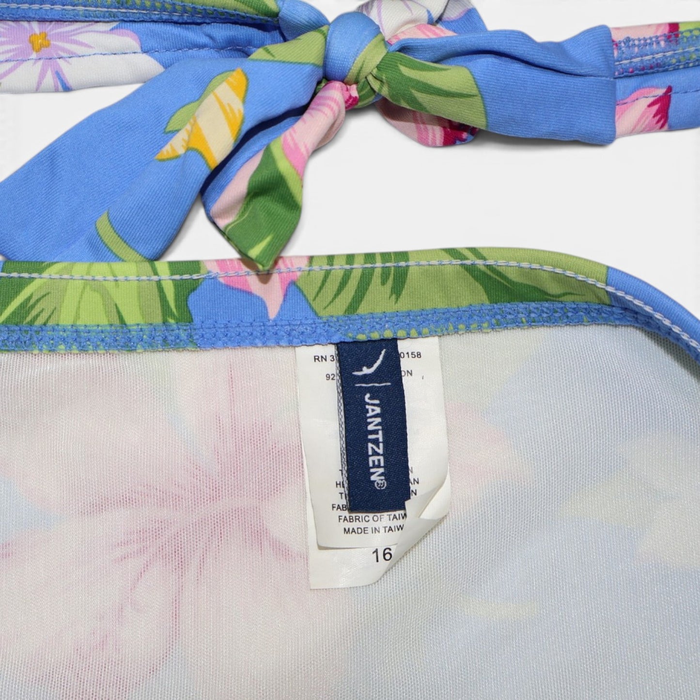 BIKINI DE DOS PIEZAS AZUL CON ESTAMPADO FLORAL PARA MUJER | JANTZEN | TALLA 16 (XL)