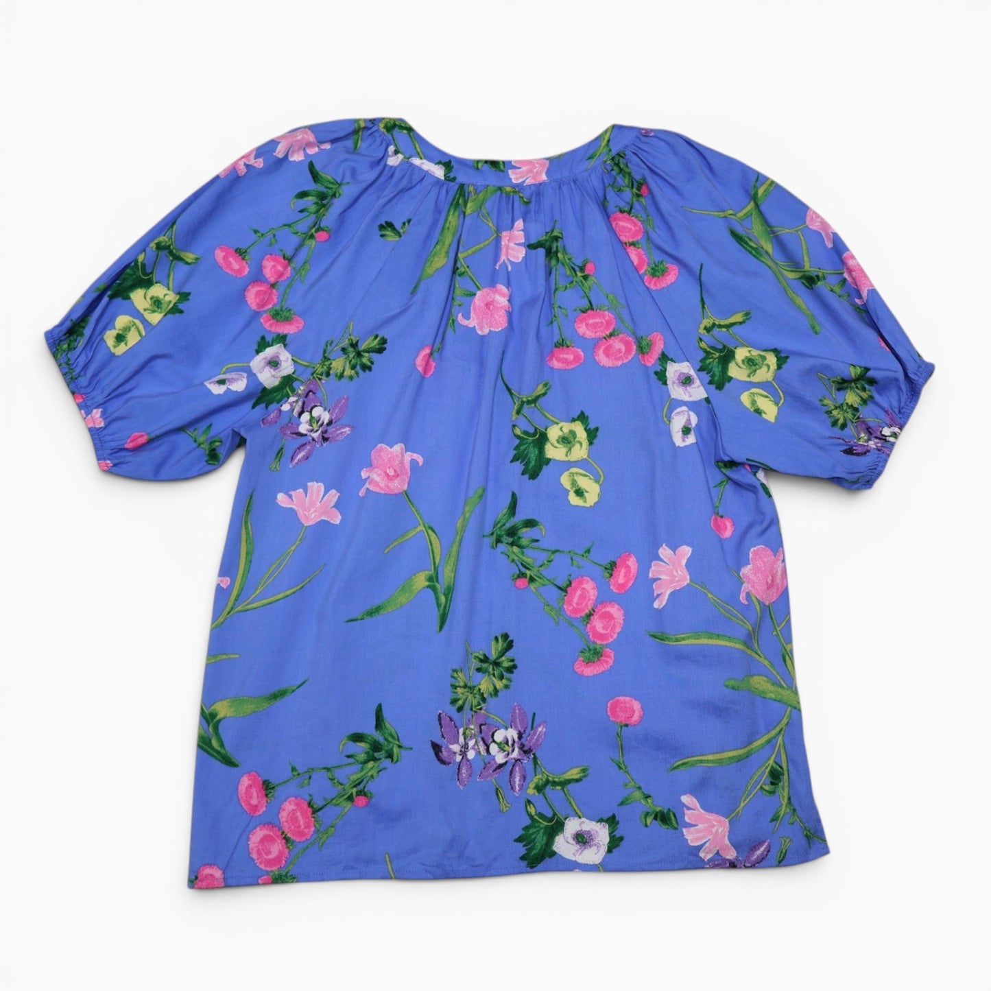 BLUSA AZUL CON ESTAMPADO FLORAL | LOFT | TALLA M