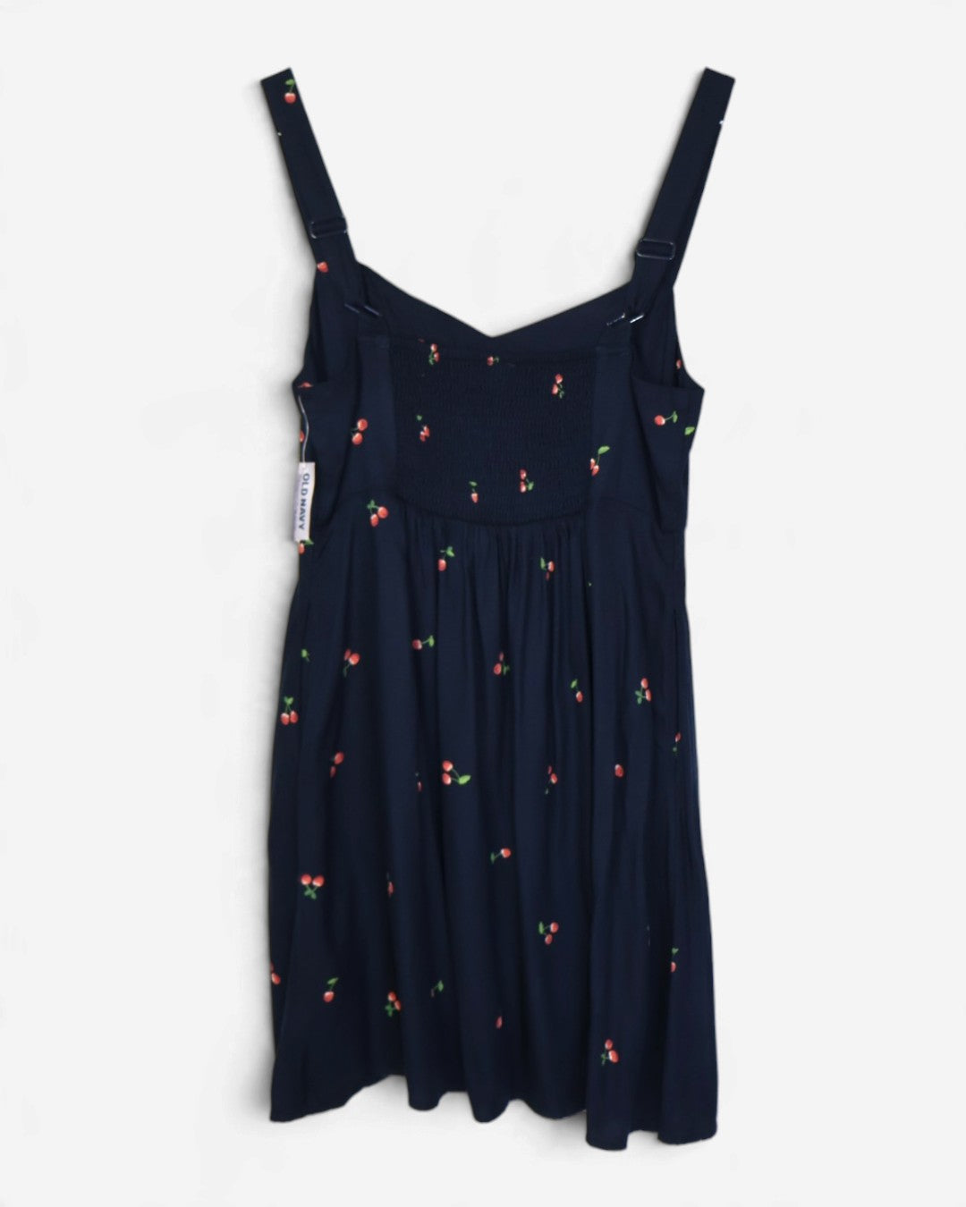 NEW | VESTIDO CORTO AZUL MARINO CON CEREZAS PARA MUJER | OLD NAVY | TALLA S