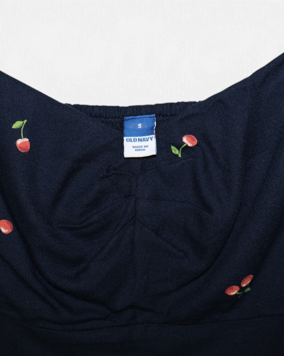NEW | VESTIDO CORTO AZUL MARINO CON CEREZAS PARA MUJER | OLD NAVY | TALLA S