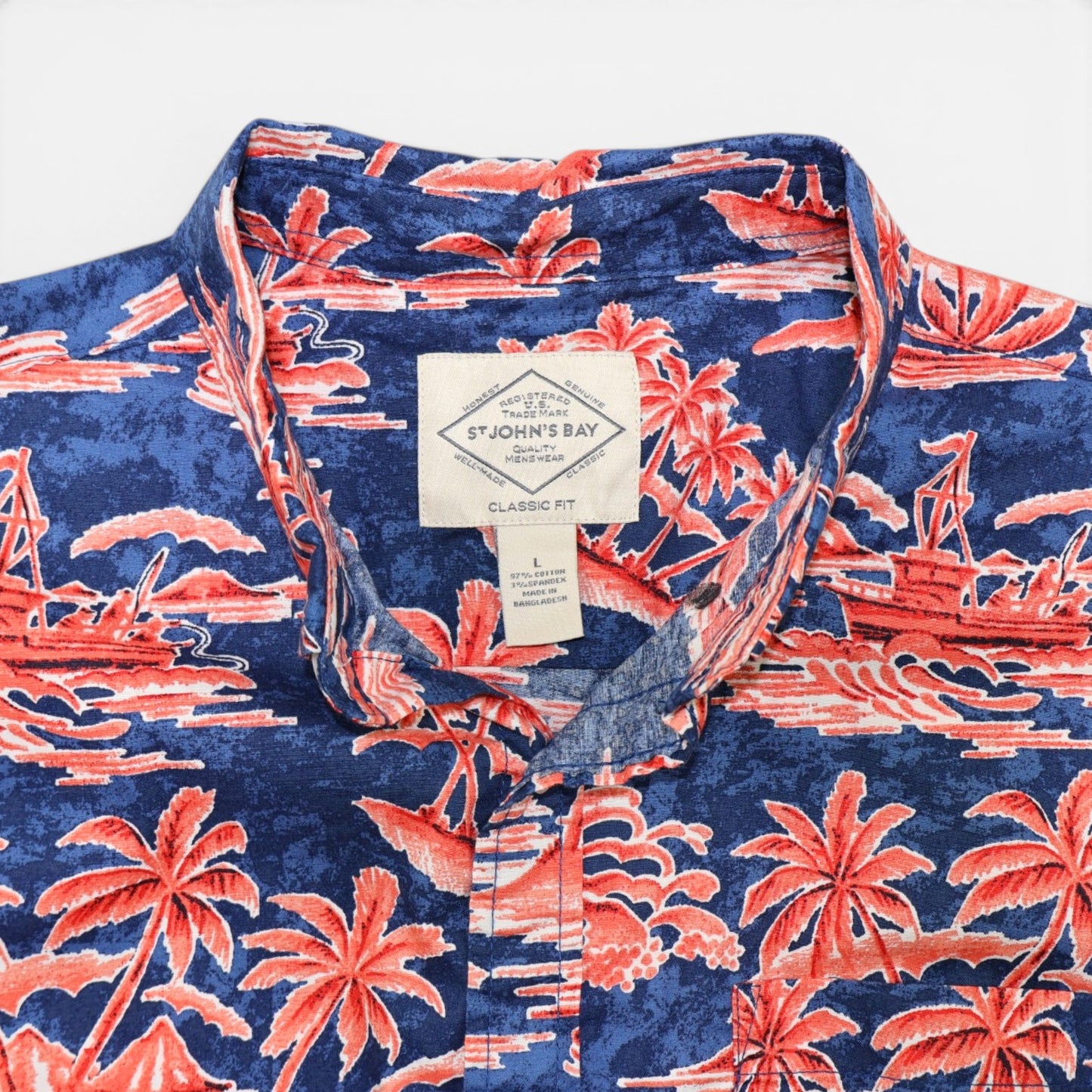 CAMISA MANGA CORTA CON ESTAMPADO TROPICAL | ST. JOHN’S BAY | TALLA L
