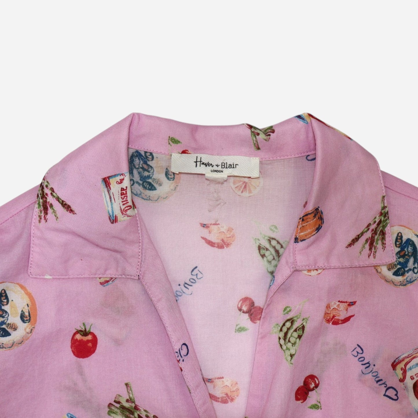 CAMISA MANGA CORTA CON ESTAMPADO DE COMIDA | HAVEN + BLAIR | TALLA S