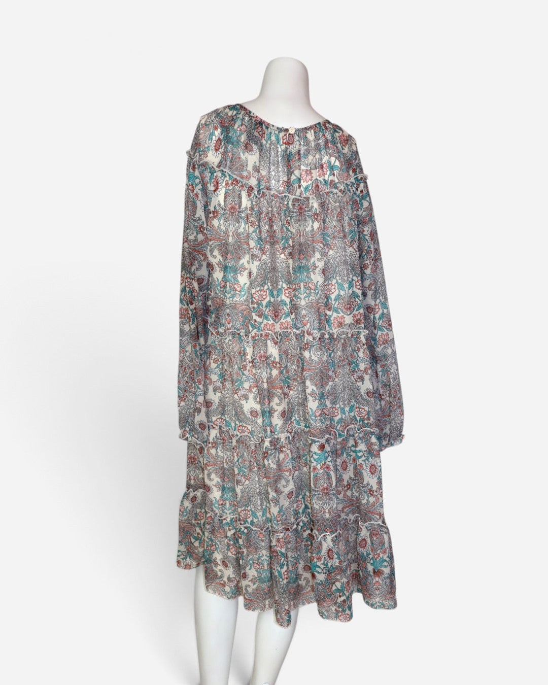 Espalda de vestido floral manga larga para mujer, ropa de segunda mano en RD