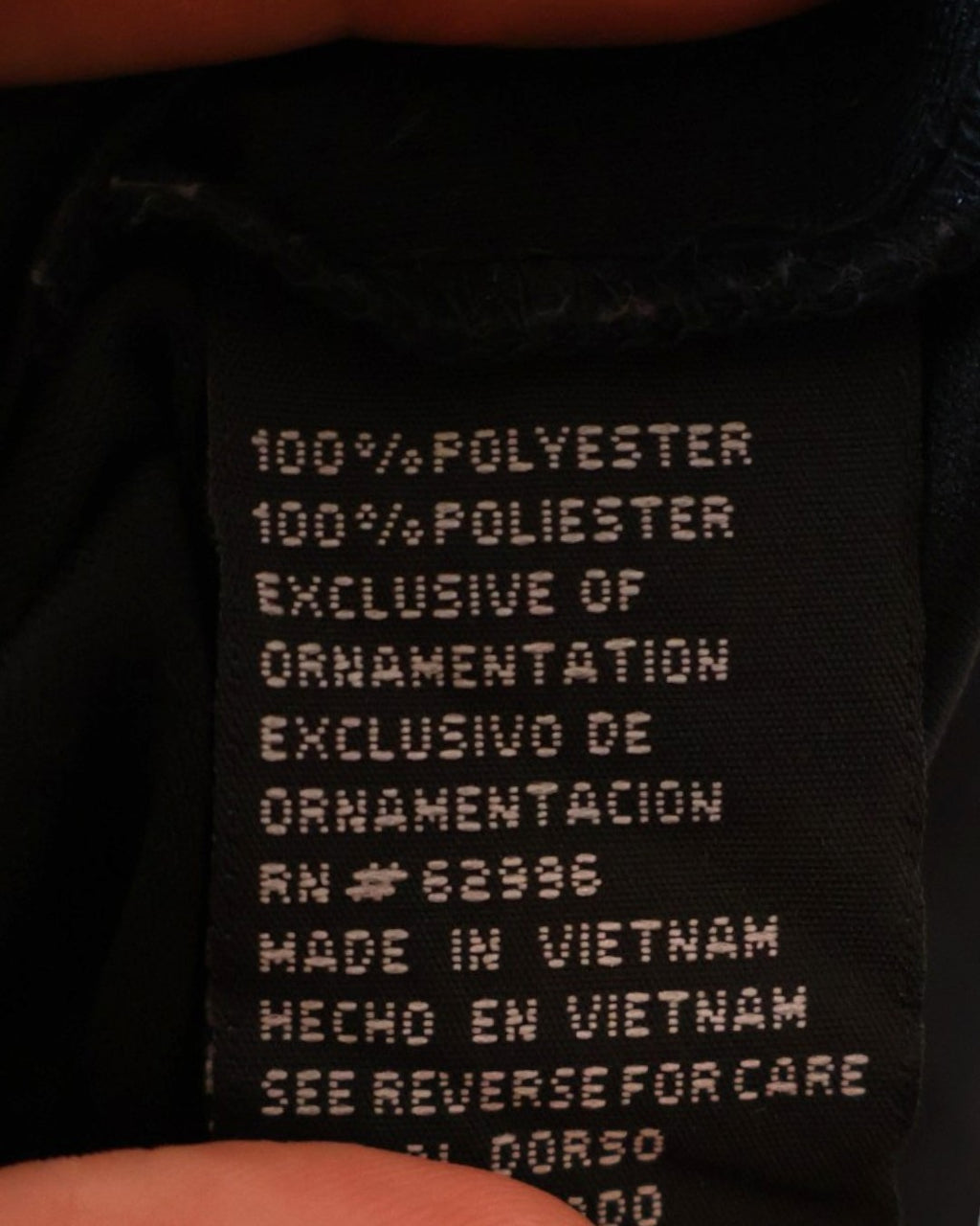 Etiqueta de composición 100% poliéster de vestido Scarlett