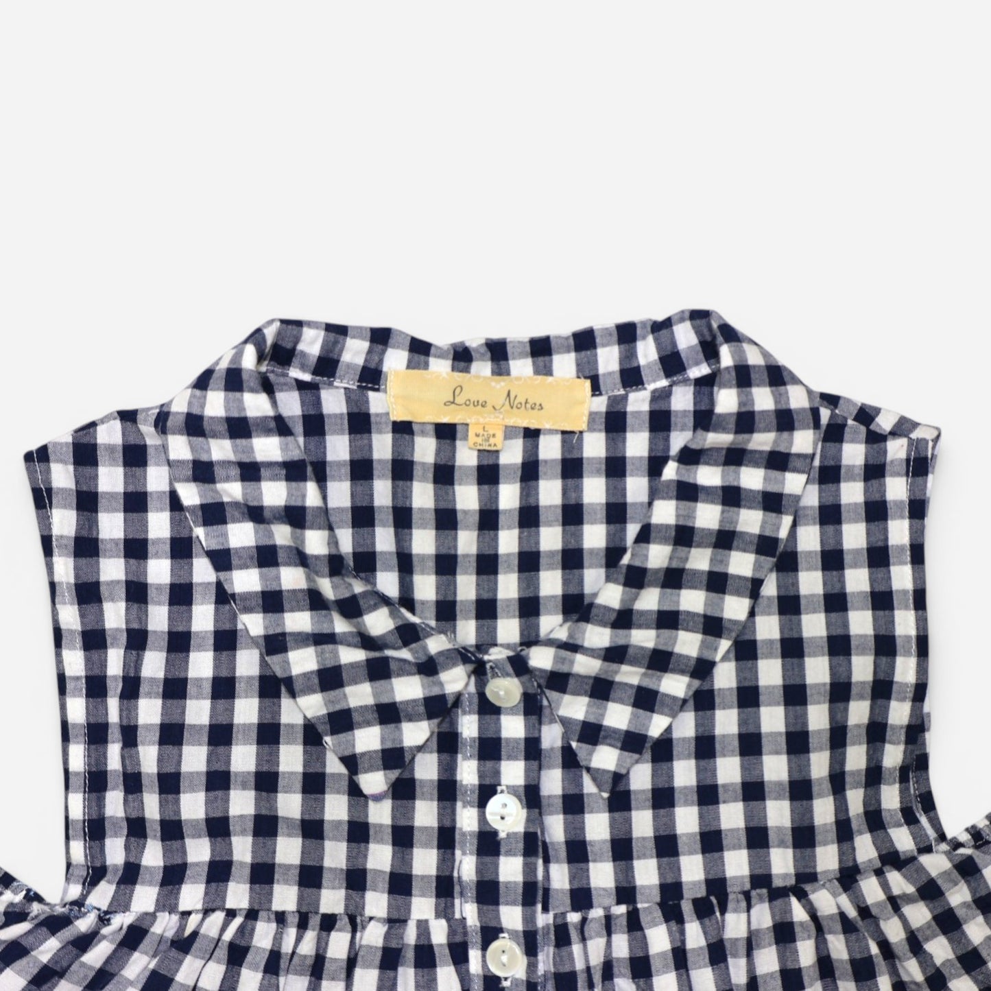 BLUSA DE CUADROS CON HOMBROS DESCUBIERTOS | LOVE NOTES | TALLA L