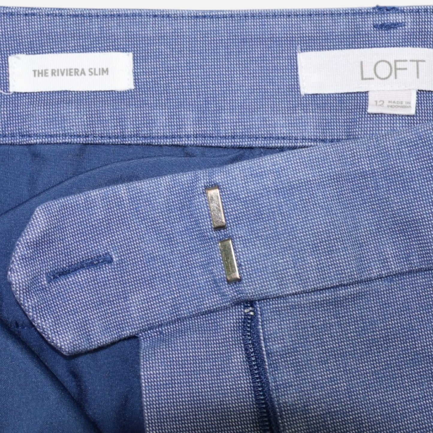 PANTALÓN AZUL PARA OFICINA - SLIM  | LOFT | TALLA 12 (L)