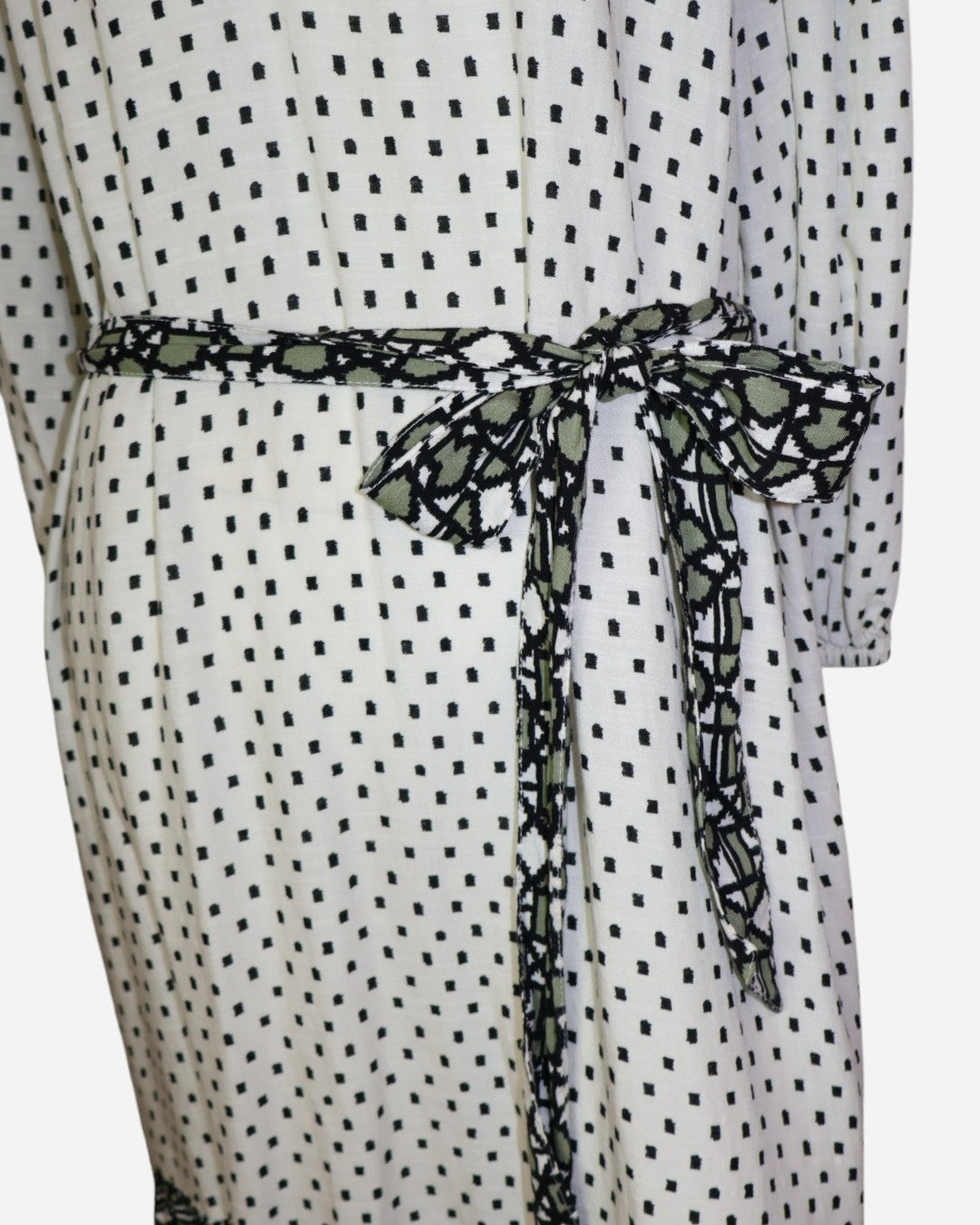 Lazo de Vestido midi crema y negro para mujer talla L