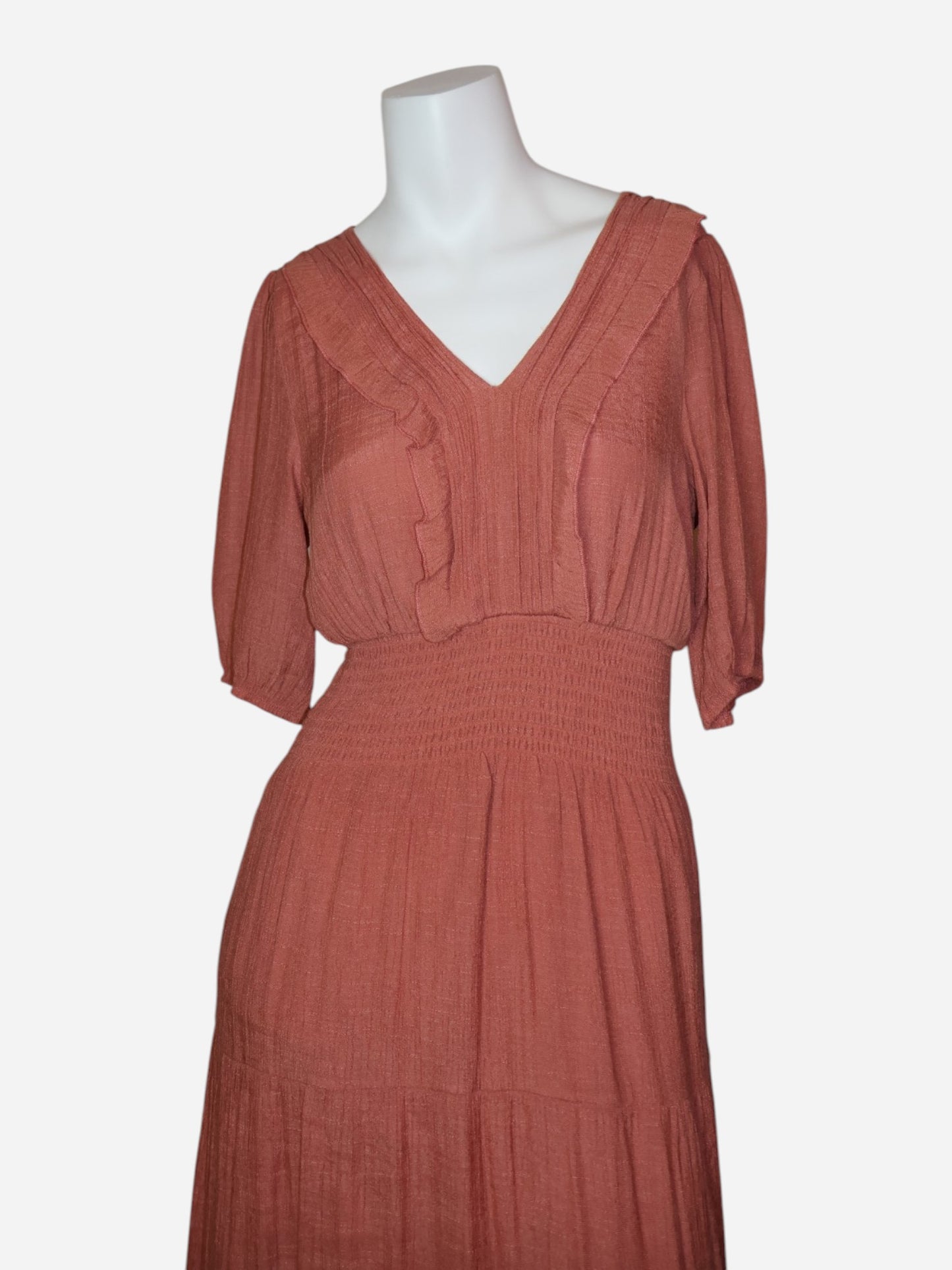 VESTIDO LARGO COLOR TERRACOTA | KINGS ROAD | TALLA S