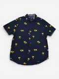 CAMISA MANGA CORTA CON ESTAMPADO DE PALMERAS | DENIM & FLOWER | TALLA L