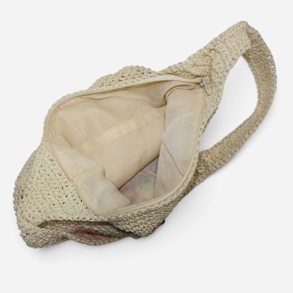 CARTERA TEJIDA CON APLICACIONES DE FLAMENCO Y FLORES