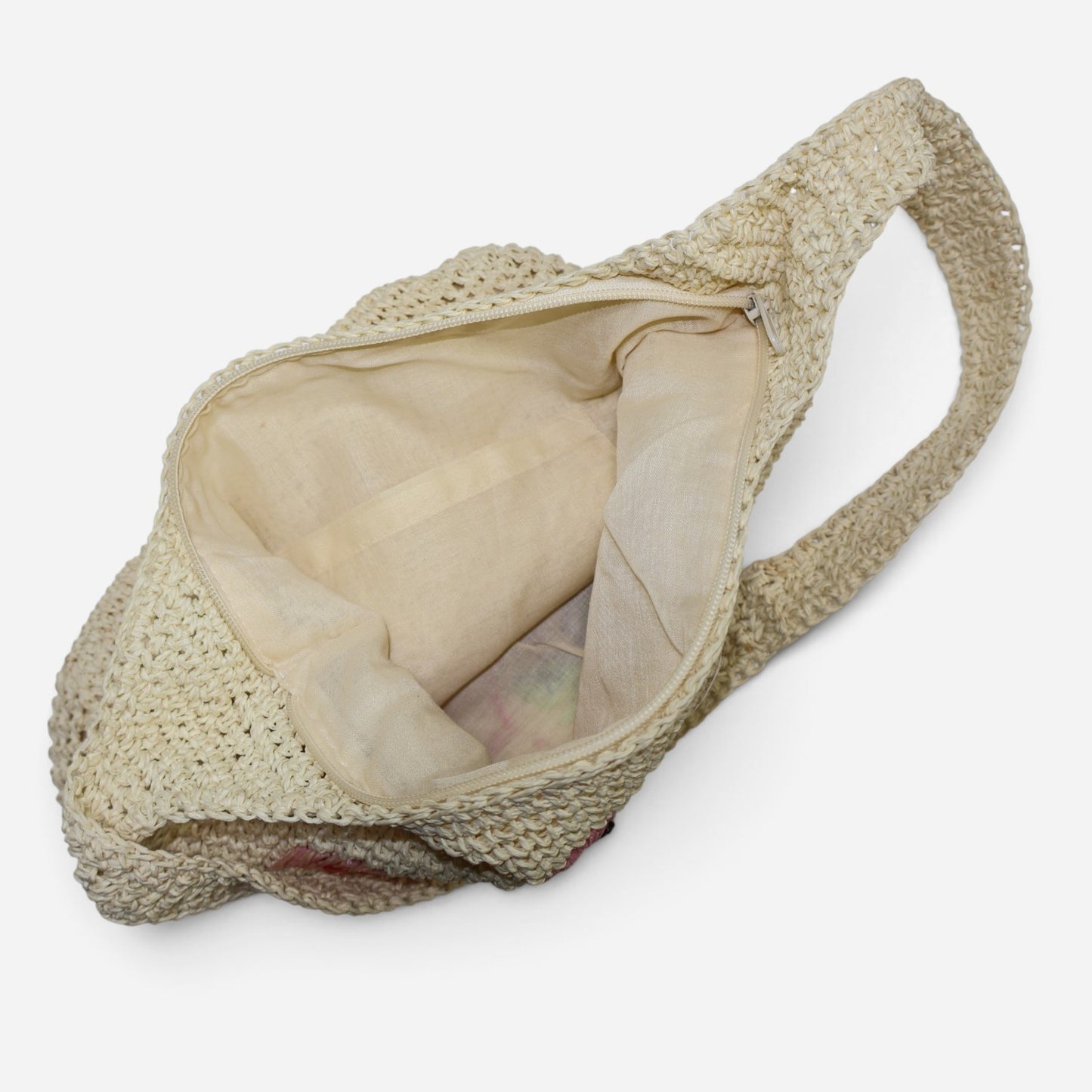 CARTERA TEJIDA CON APLICACIONES DE FLAMENCO Y FLORES