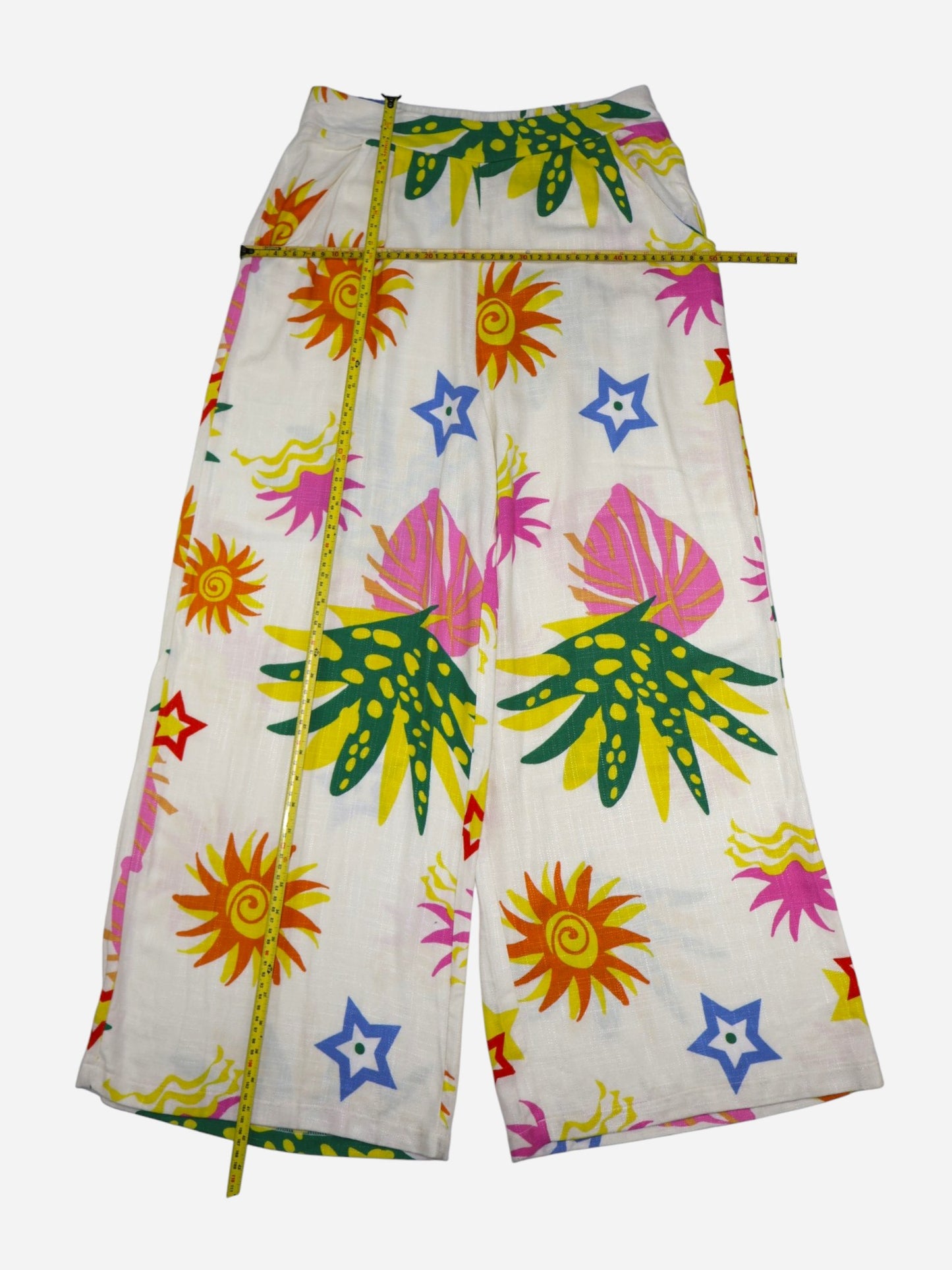PANTALÓN PALAZZO CON ESTAMPADO TROPICAL | SIENNA SKY | TALLA L