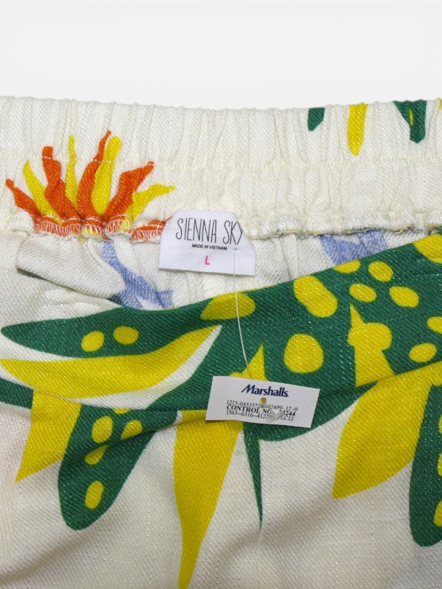 PANTALÓN PALAZZO CON ESTAMPADO TROPICAL | SIENNA SKY | TALLA L