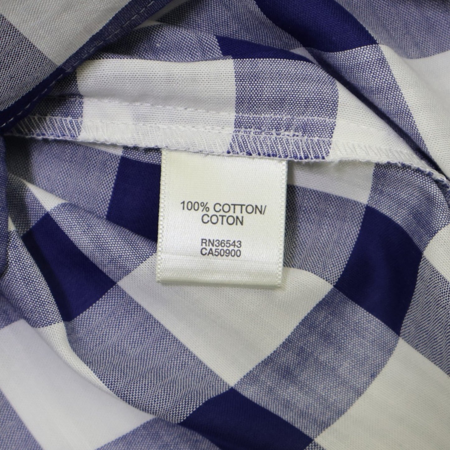 BLUSA CAMISERA DE CUADROS AZUL Y BLANCO | VAN HEUSEN | TALLA M