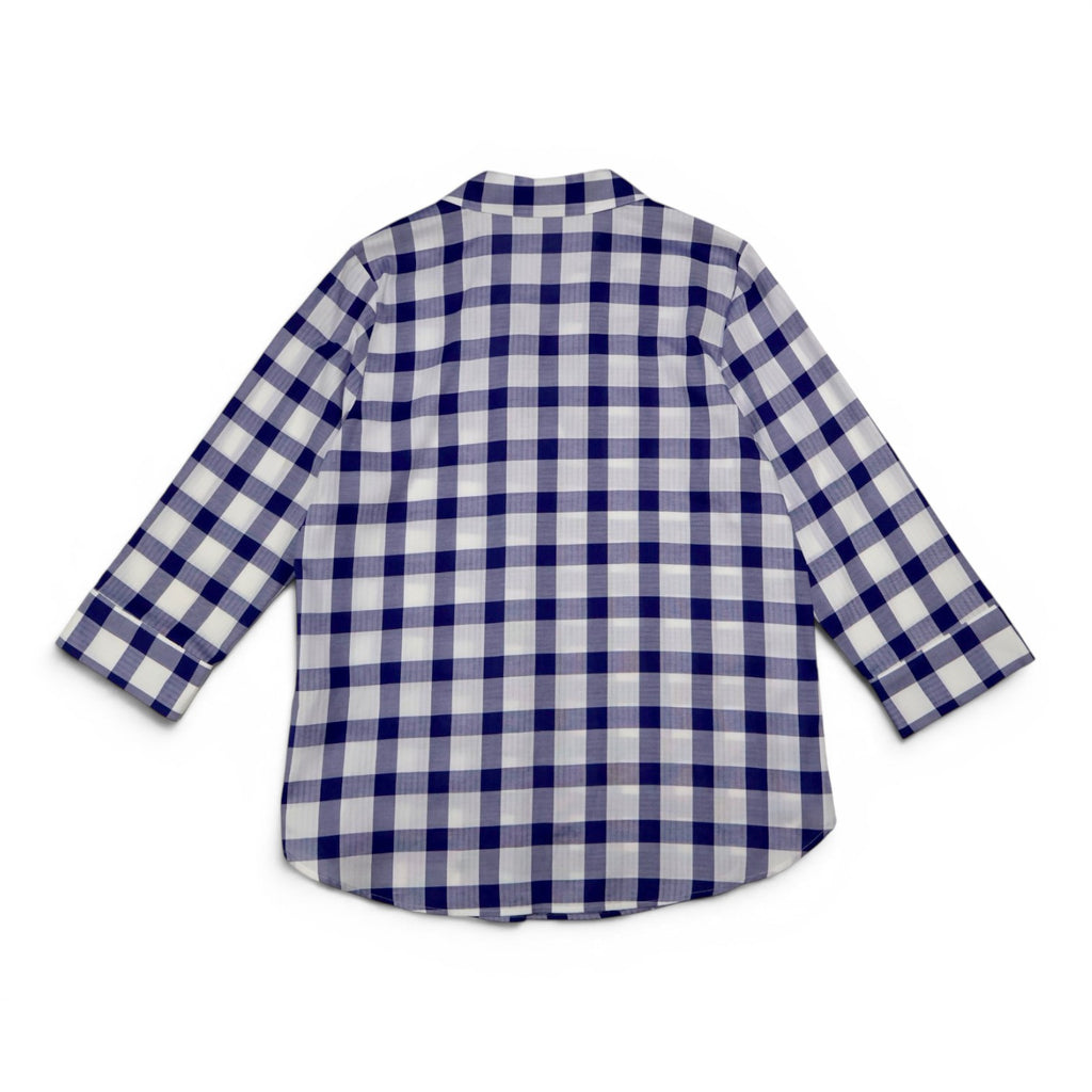 BLUSA CAMISERA DE CUADROS AZUL Y BLANCO | VAN HEUSEN | TALLA M