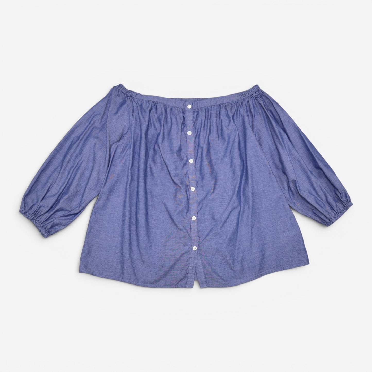 BLUSA DENIM CON HOMBROS DESCUBIERTOS | MERONA | TALLA M
