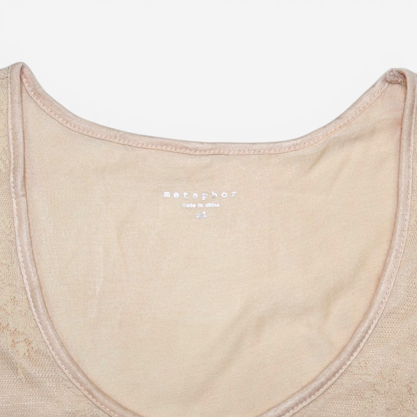 TOP CREMA SIN MANGAS CON ENCAJE | METAPHOR | TALLA XXL