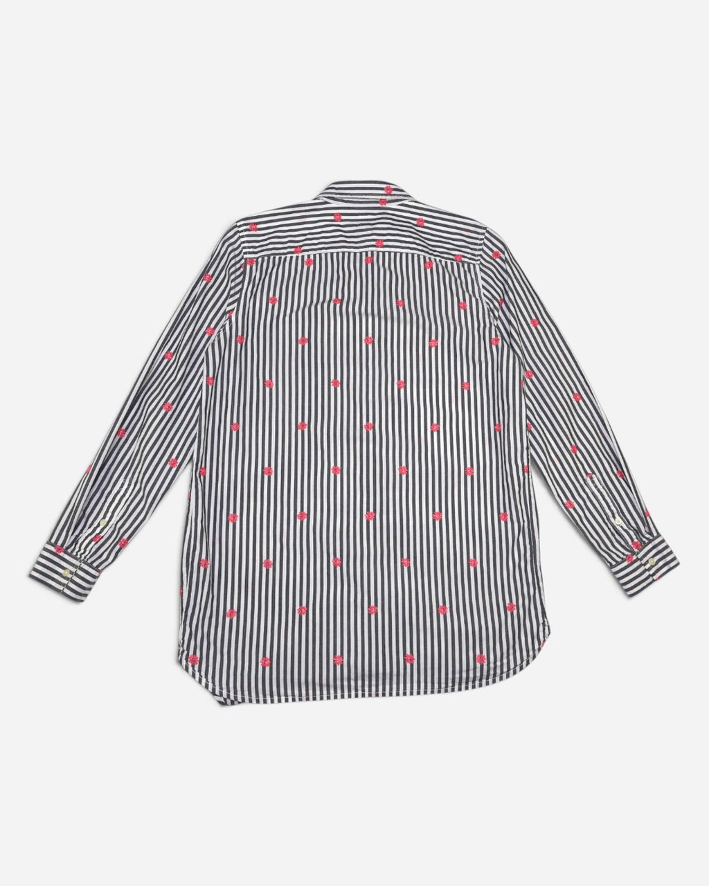 Espalda de camisa de maternidad a rayas con flores bordadas, ropa de segunda mano en RD