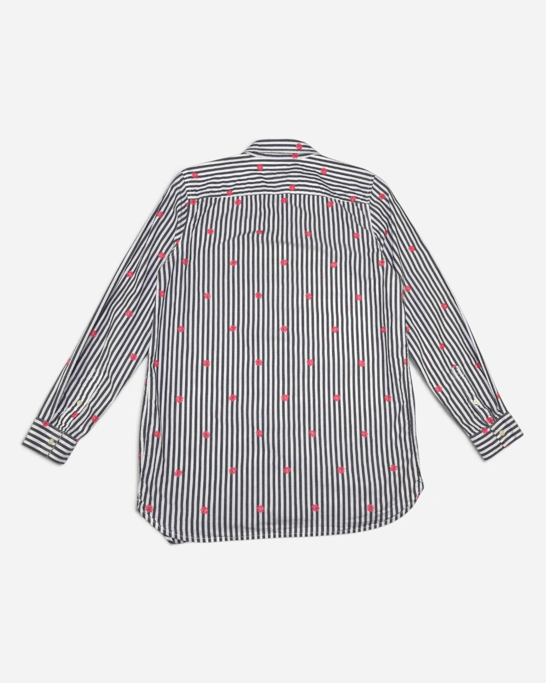 Espalda de camisa de maternidad a rayas con flores bordadas, ropa de segunda mano en RD