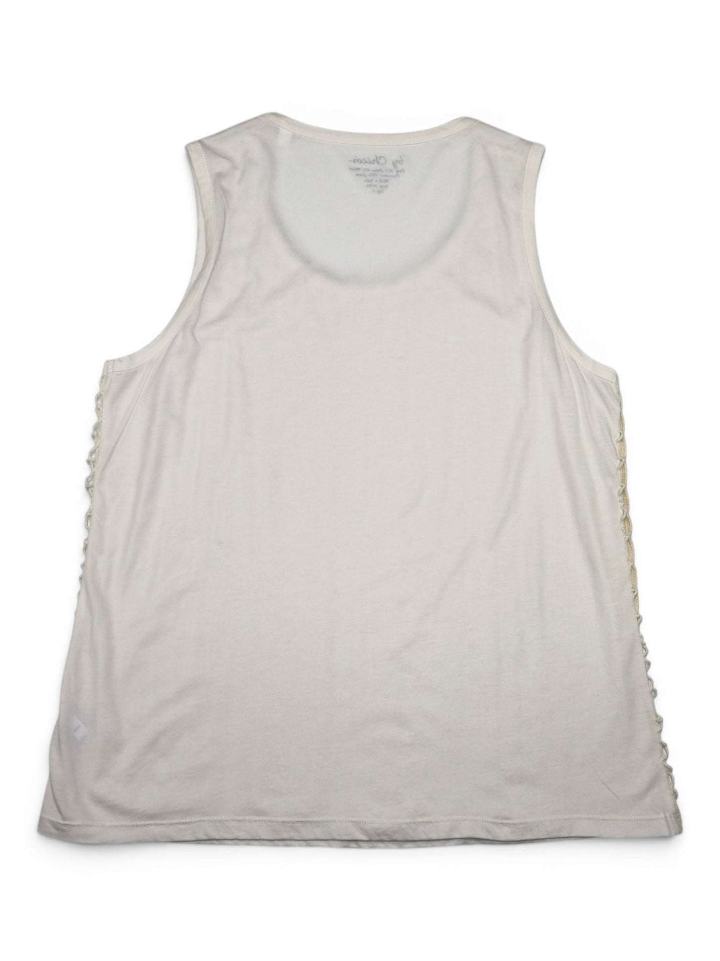 TOP SIN MANGAS COLOR CREMA CON DETALLE TEXTURIZADO | CHICO’S | TALLA L