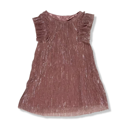VESTIDO PLISADO ROSA METÁLICO PARA NIÑAS | CAT & JACK | TALLA 12M