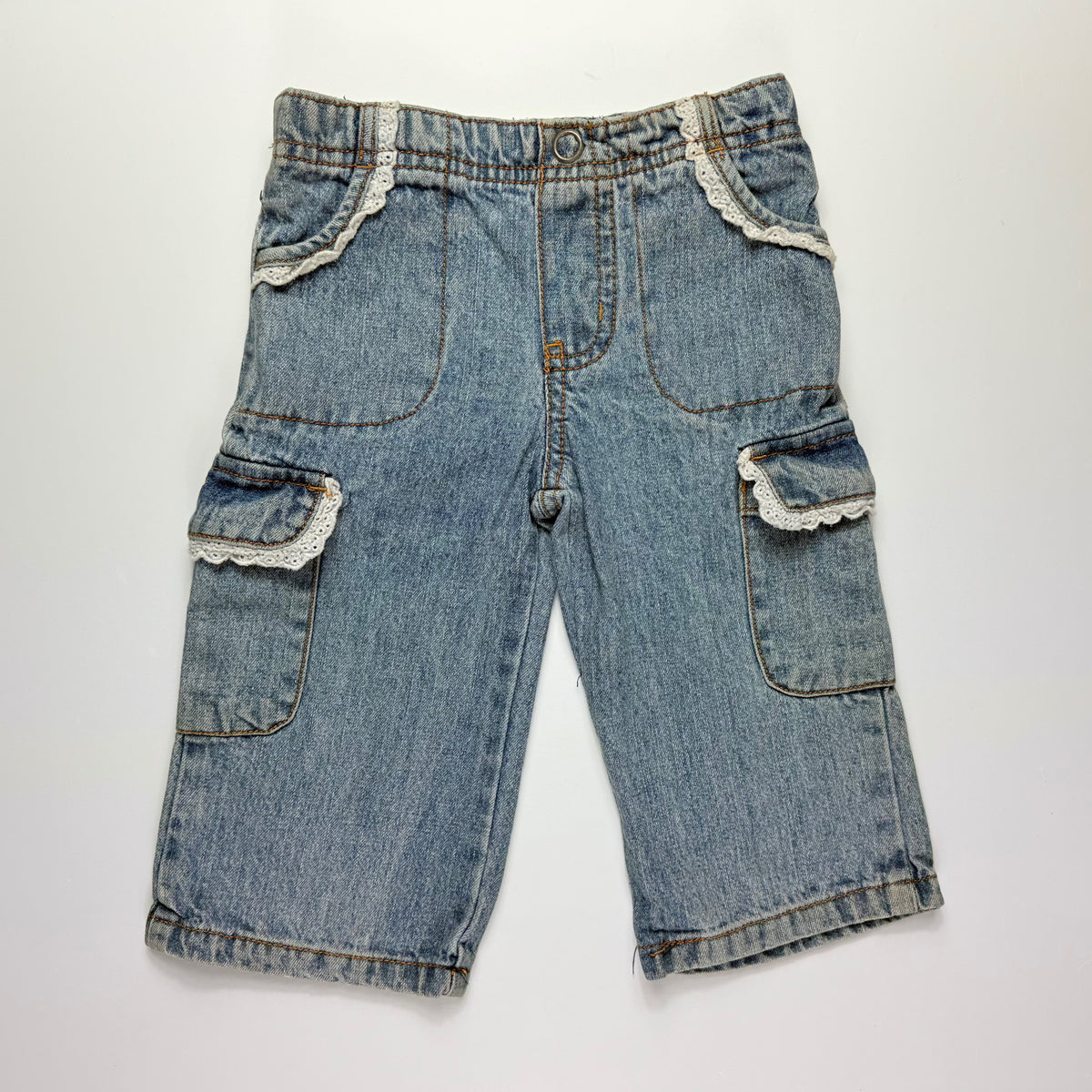 PANTALÓN CARGO JEAN PARA BEBÉ | CHEROKEE | TALLA 12 MESES